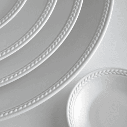 Image showing the Soie Tressee Serving Bowl, White product.