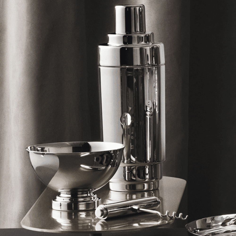 Manhattan Cocktail shaker, H20cm x Dia10cm, Mirror Polished Stainless Steel