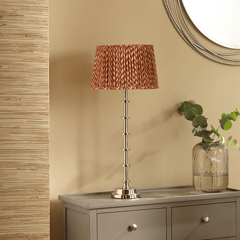 Vienna Chevron Pleated Lampshade, 30cm, Red