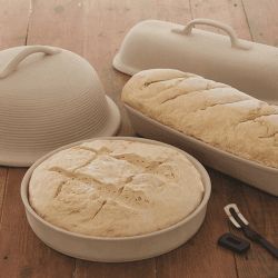 Image showing the Round stoneware bread baking cloche product.