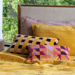 Image showing the Washed Linen Linen Super King Fitted Sheet, Mustard product.
