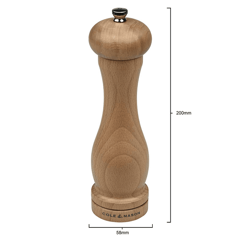 Capstan Pepper Mill, 20cm, Light Beech