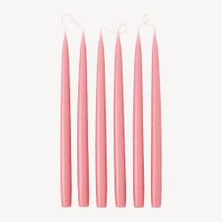 Image showing the Set of 6 Tapered Dinner Candles, H35cm, Vintage Rose product.