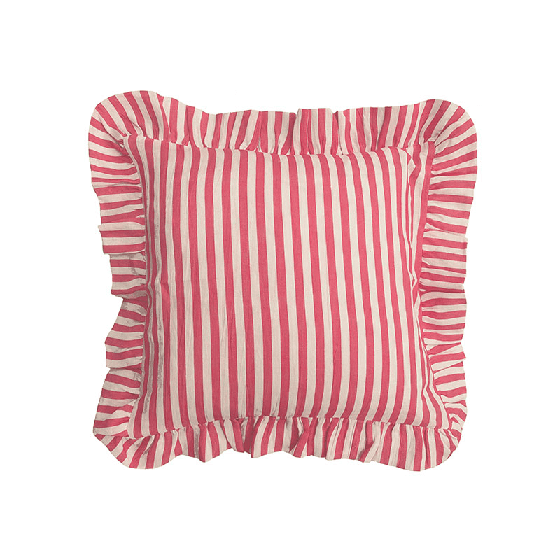 Candy Stripe Cushion Cover, 45 x 45cm, Cherry Red