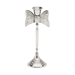Image showing the Lady Bow Candle Holder, H22cm, Silver product.