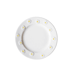 Image showing the Daisy Set of 4 Side Plates, D22cm, White product.