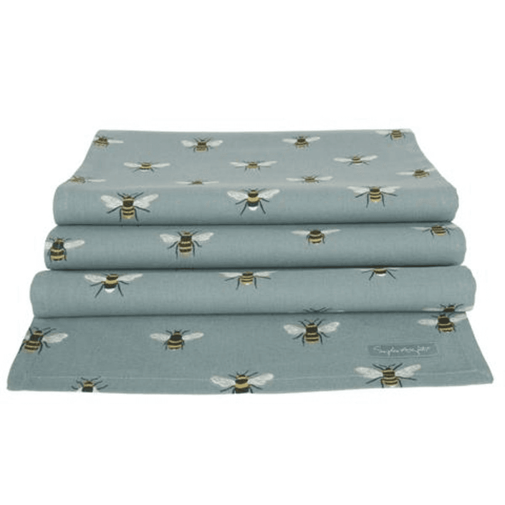 Bees Tablerunner, Teal