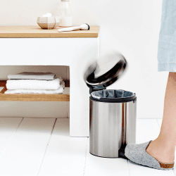 Image showing the NewIcon Pedal bin, 5 litre, Matt Steel product.