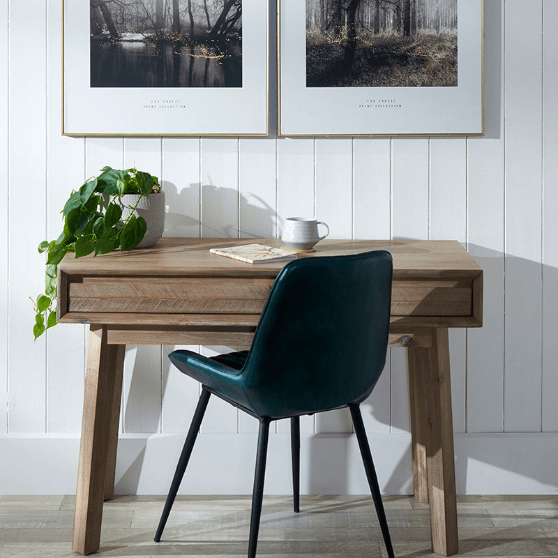Kalmar 2 Drawer Desk, Acacia Wood