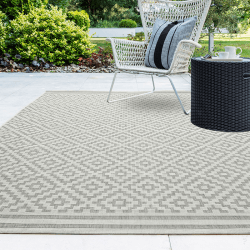 Image showing the Patio diamond indoor & outdoor runner rug, 160 x 230cm, Grey product.