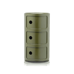 Image showing the Componibili 3 door cabinet, H59 x W32 x D32 cm, Green product.
