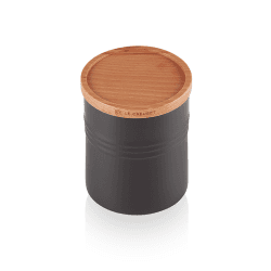 Image showing the Stoneware Medium storage jar, 10 x 12cm - 540ml, Satin Black product.