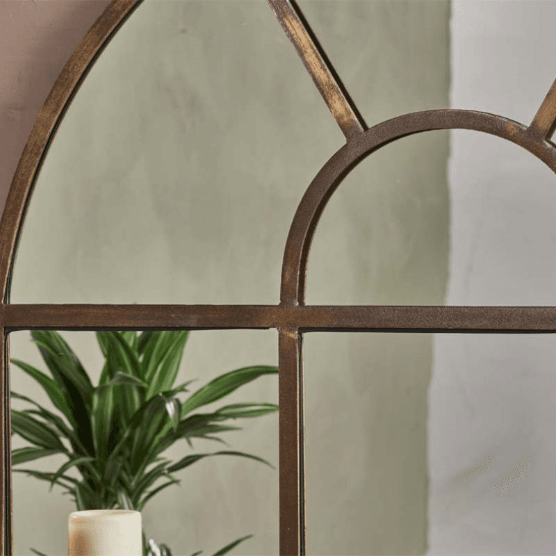 Imoma Overmantle Arch Mirror, H100 x W80cm, Brass