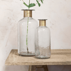 Image showing the Chara Hammered Bottle, H39cm, Clear product.