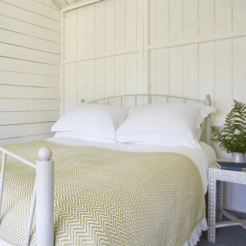 Herringbone Blanket, 250cm x 130cm, Gooseberry