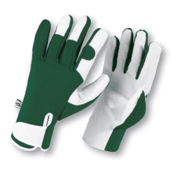 Image showing the Leather palm gloves, large, Green/White product.