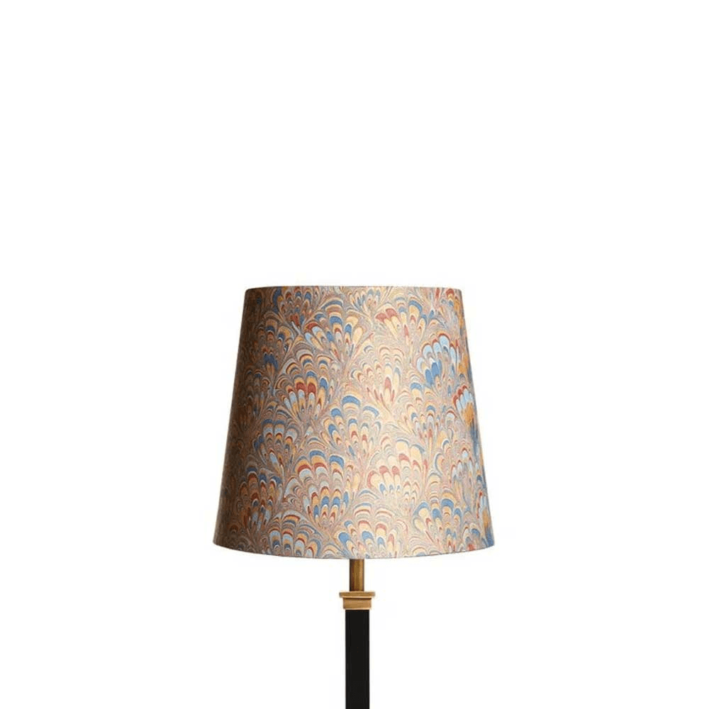 Tall Tapered Paper Shade Handmade Marbled, 20cm, Golden Piave