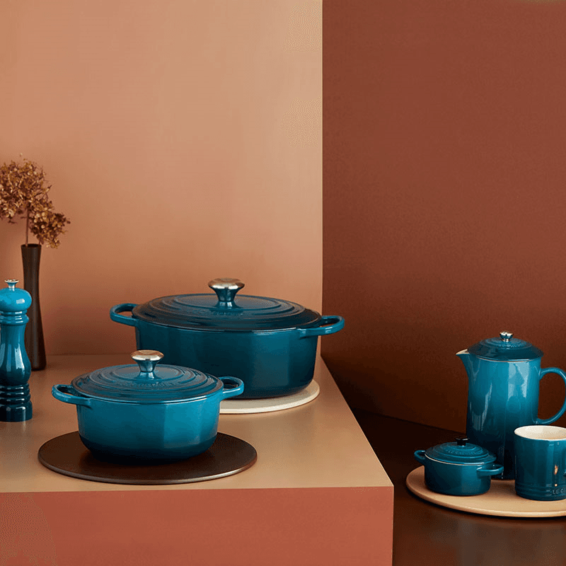Signature Cast Iron Oval Casserole, 27cm, Deep Teal