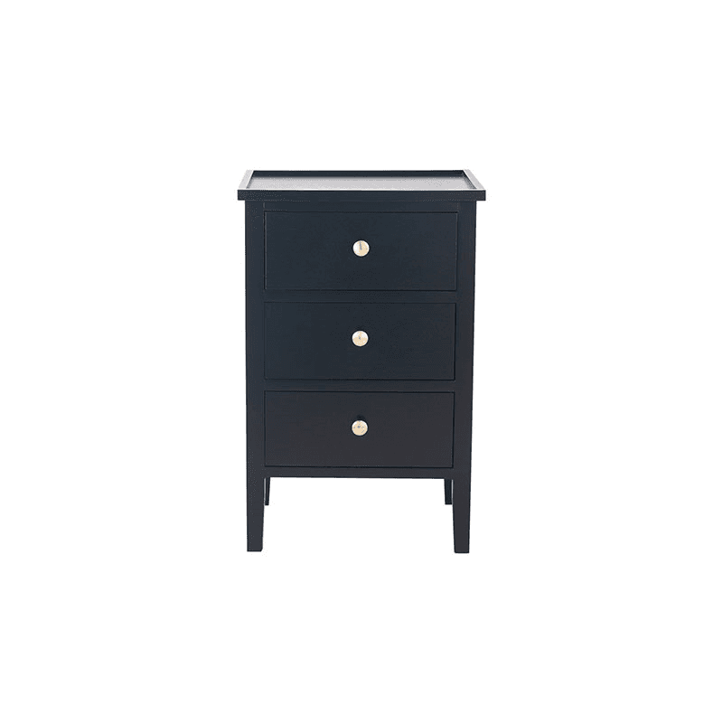 Chelmsford Bedside Table, Satin Black