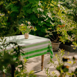 Image showing the Stripe Tablecloth, W160 x L200cm, Lush Green product.