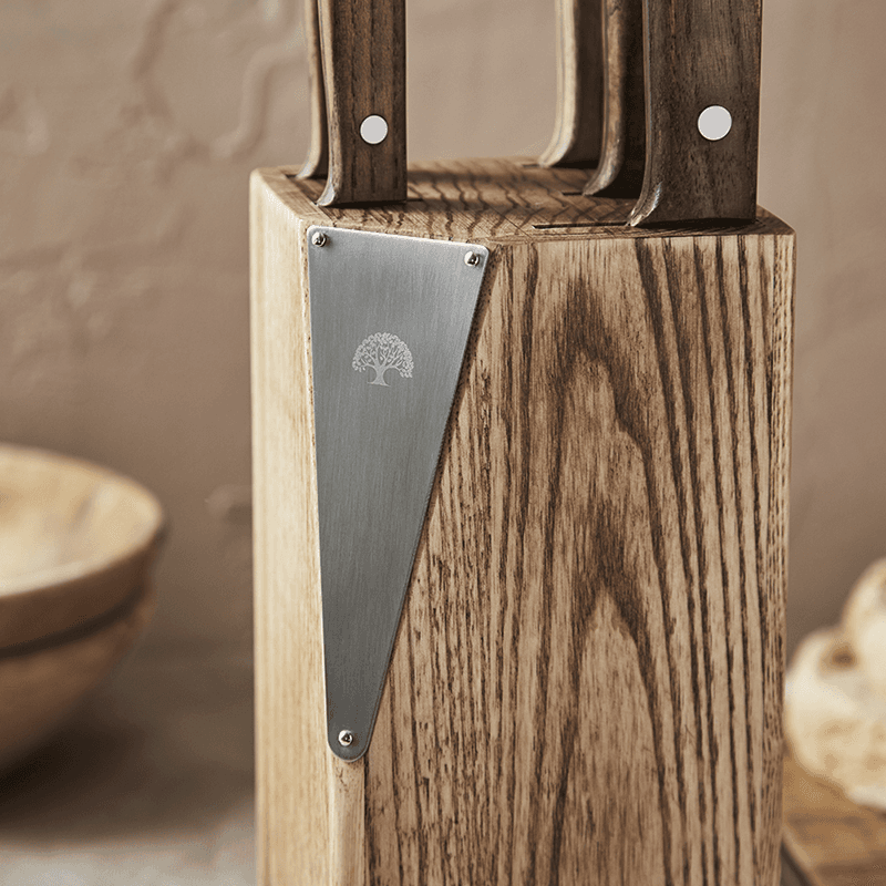 Hoxton Vintage 5 Piece Knife Block Set, Ash