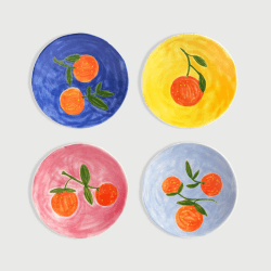 Image showing the Orange Twig Set Of 4 Plates, D16cm, Multi product.