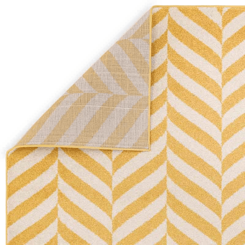 Muse Modern Geomeric Chevron Rug, 120 x 170cm, Yellow