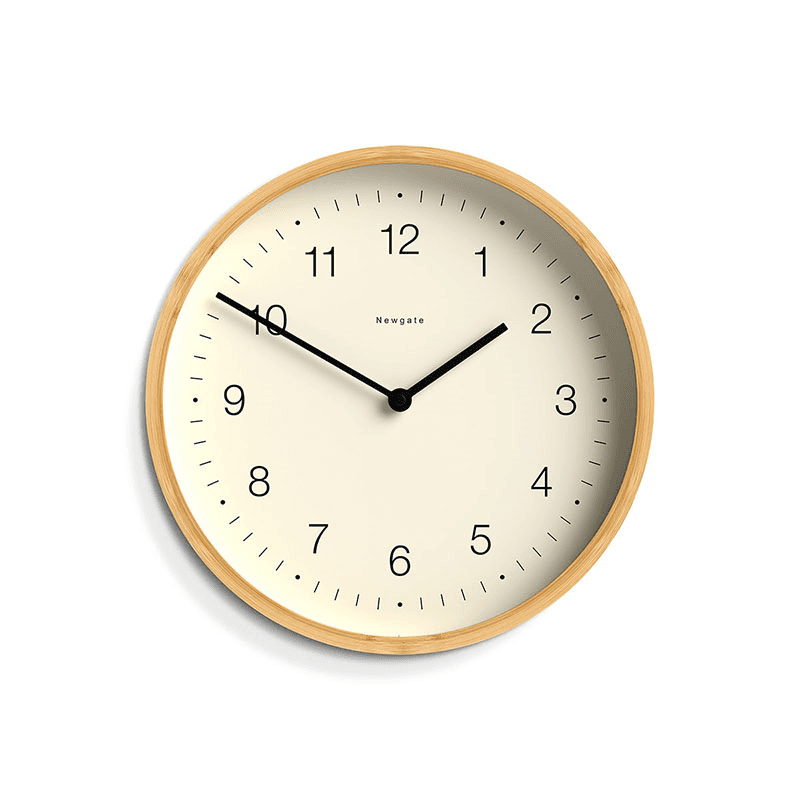Bali Wall Clock Mongoose Dial, 30cm, Light Bamboo