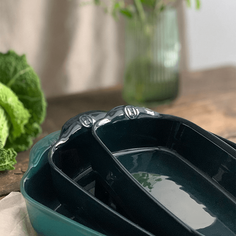 Ceramic Small Rectangular Oven Dish, 30cm, Cedar Green