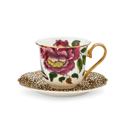 Image showing the Creatures of Curiosity Tea Cup & Saucer Fluted, White product.