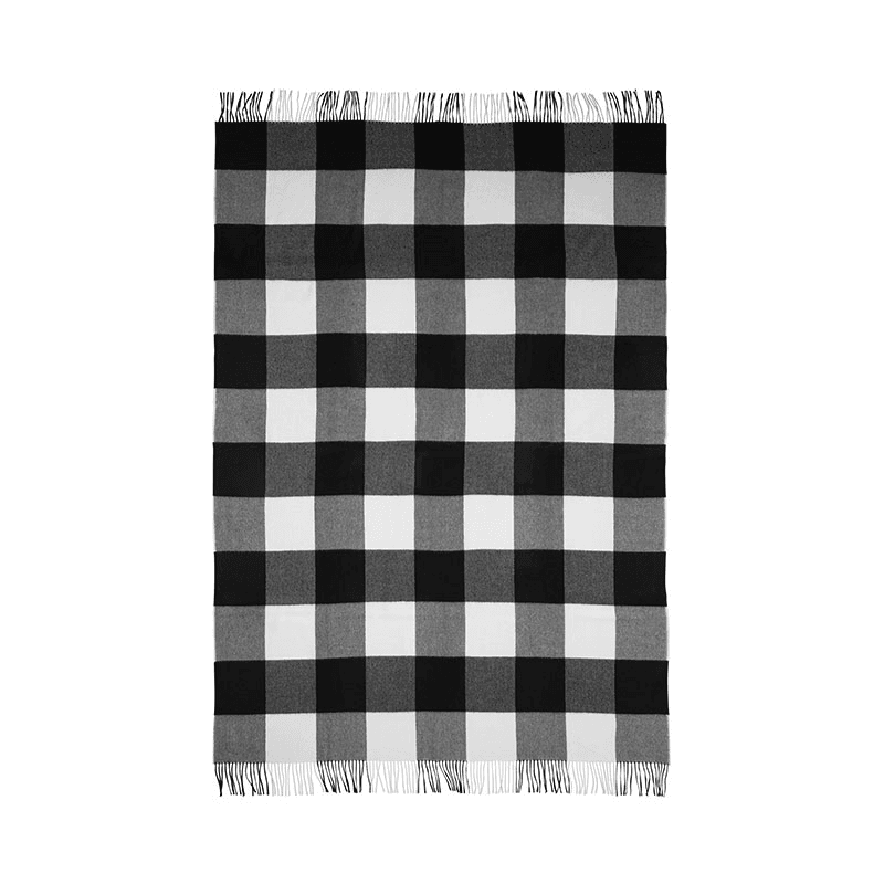Whisper Plaid Throw, H200cm x W130cm, Black/Cream