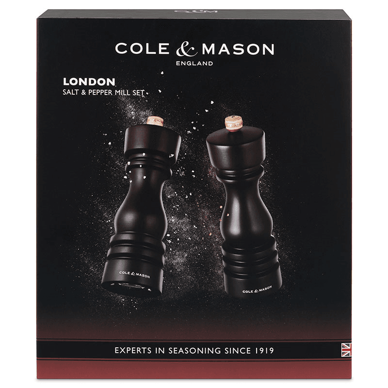 London Salt & Pepper Mills, 180mm, Chocolate Wood