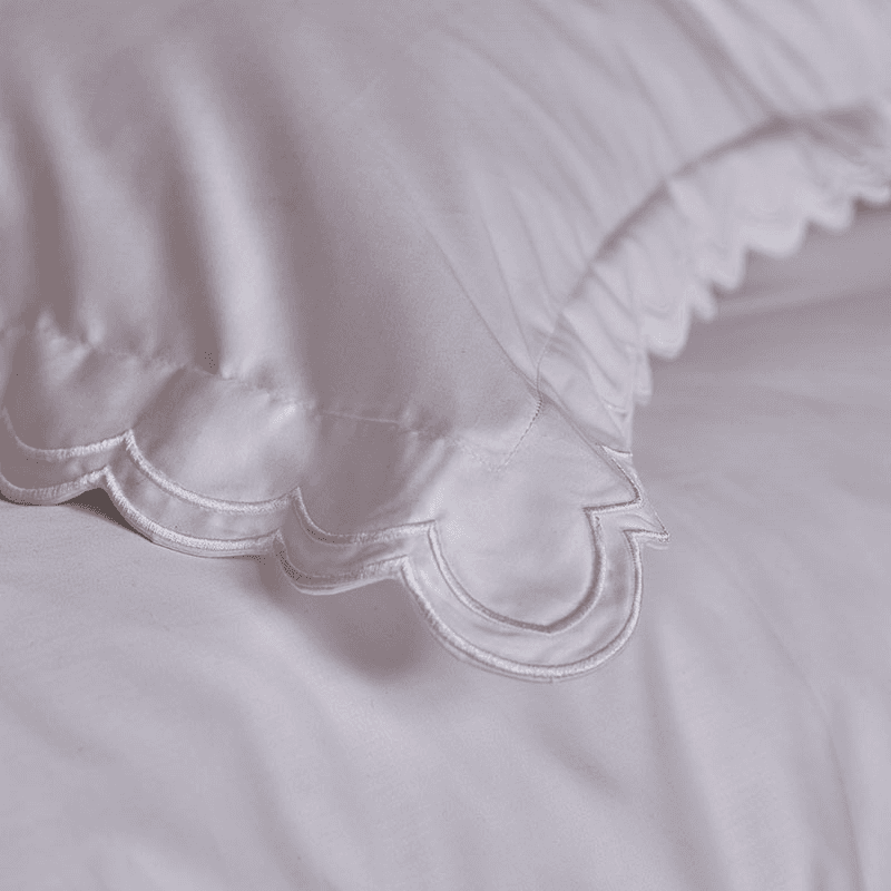 Scallop Edge Duvet Set, King, White