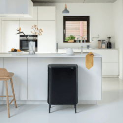 Image showing the Bo Hi touch bin, 60 litre, Matt Black product.