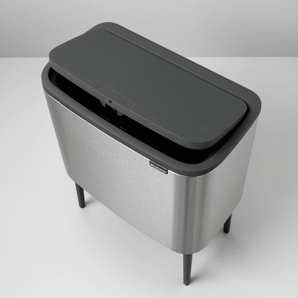 Bo Recycling Bin with 2 Inner Buckets, 34L Matt Steel Fingerprint Proof