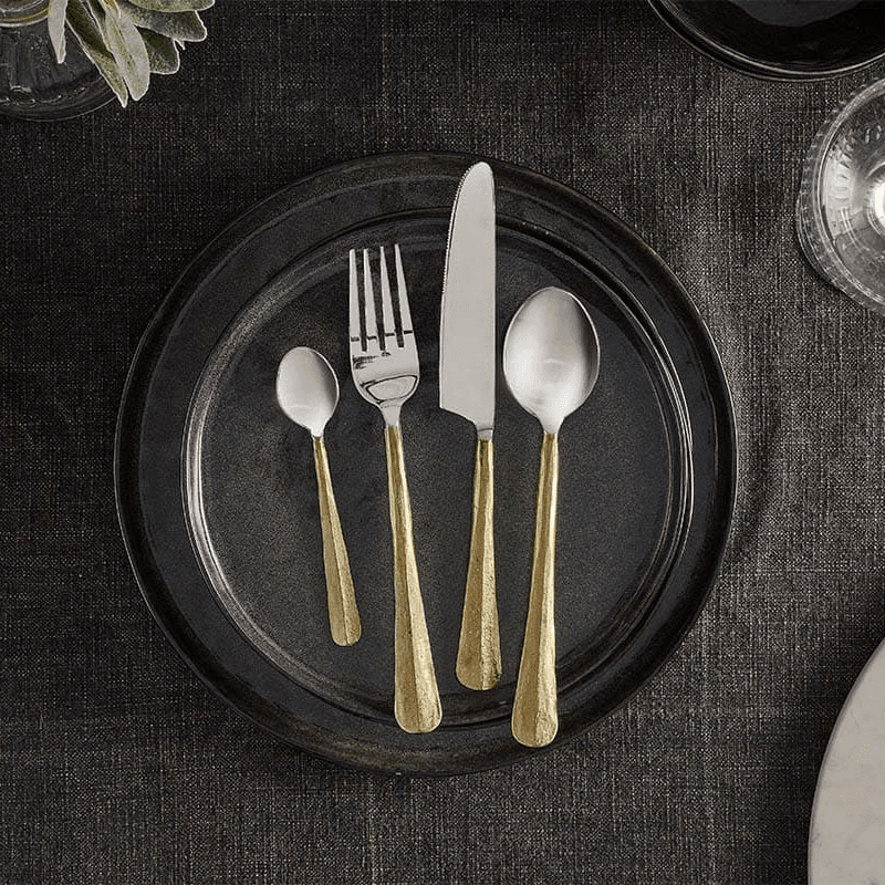 Osko 16 Piece Cutlery Set, Brushed Gold