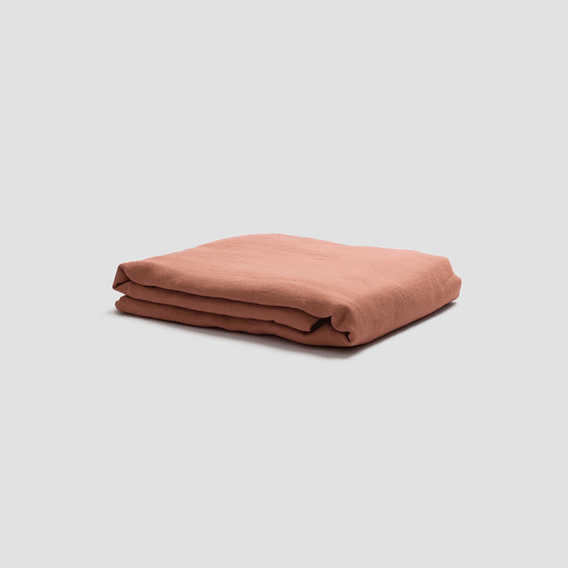 Linen Flat Sheet, King, Warm Clay