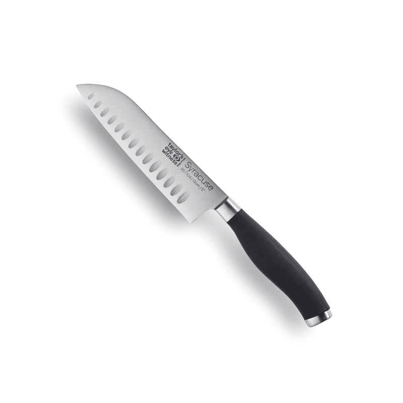 Syracuse Soft Grip Santoku Knife, 13cm, Black