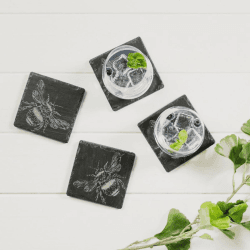 Image showing the Bee Set of 4 coasters, W11 x L11cm product.