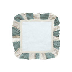 Image showing the Wide Stripe Set of 2 Napkins, 33 x 33cm, Sea Green product.