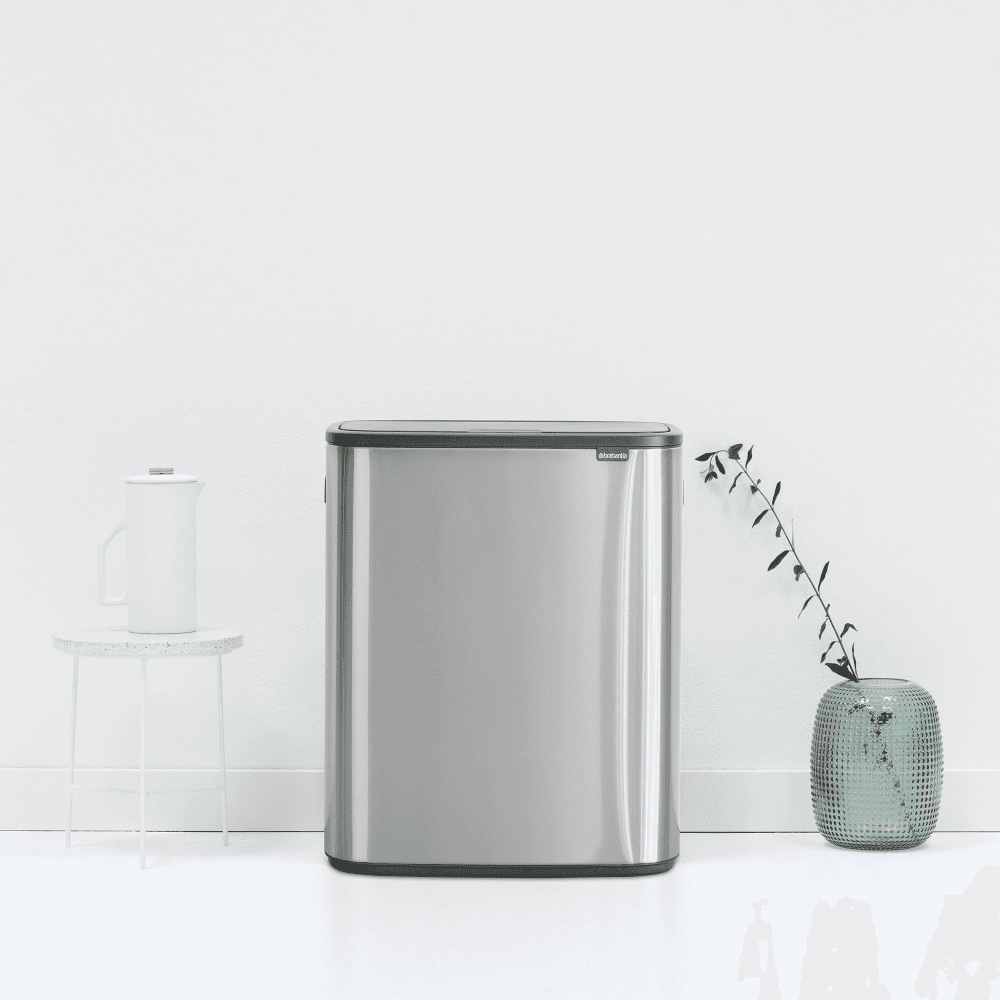 Bo Touch bin, 60 litre, Matt Steel Fingerprint Proof