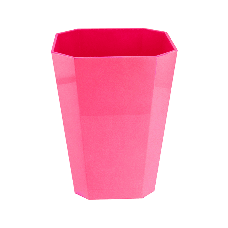Octagonal Lacquer Bin, H30cm, Fuschia