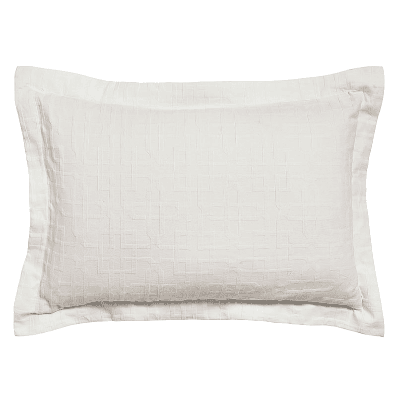 Hampton Trellis Pillow Case, Oxford, White