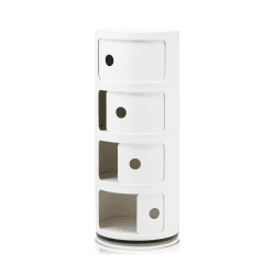 Image showing the Componibili 4 door cabinet, H77 x W32 x D32 cm, White product.