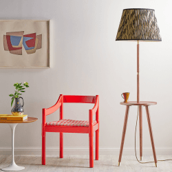 Image showing the Skellig Floor Lamp, H142cm, Burnt Wood product.