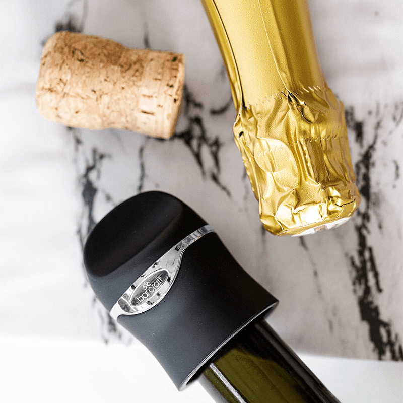 Silicone Wine and Champagne Sealer, Black