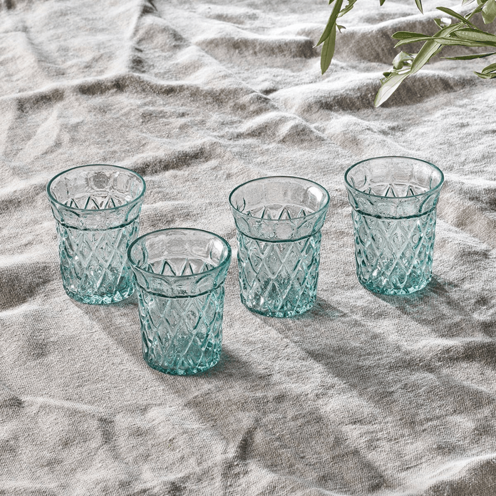 Karala Set of 4 Recycled Glass Tumblers, Clear
