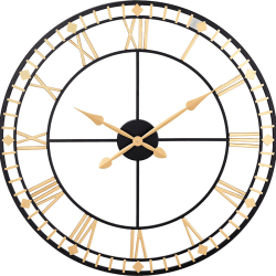 Image showing the Metal Skeleton Clock, D80cm, Antique Bronze & Gold product.