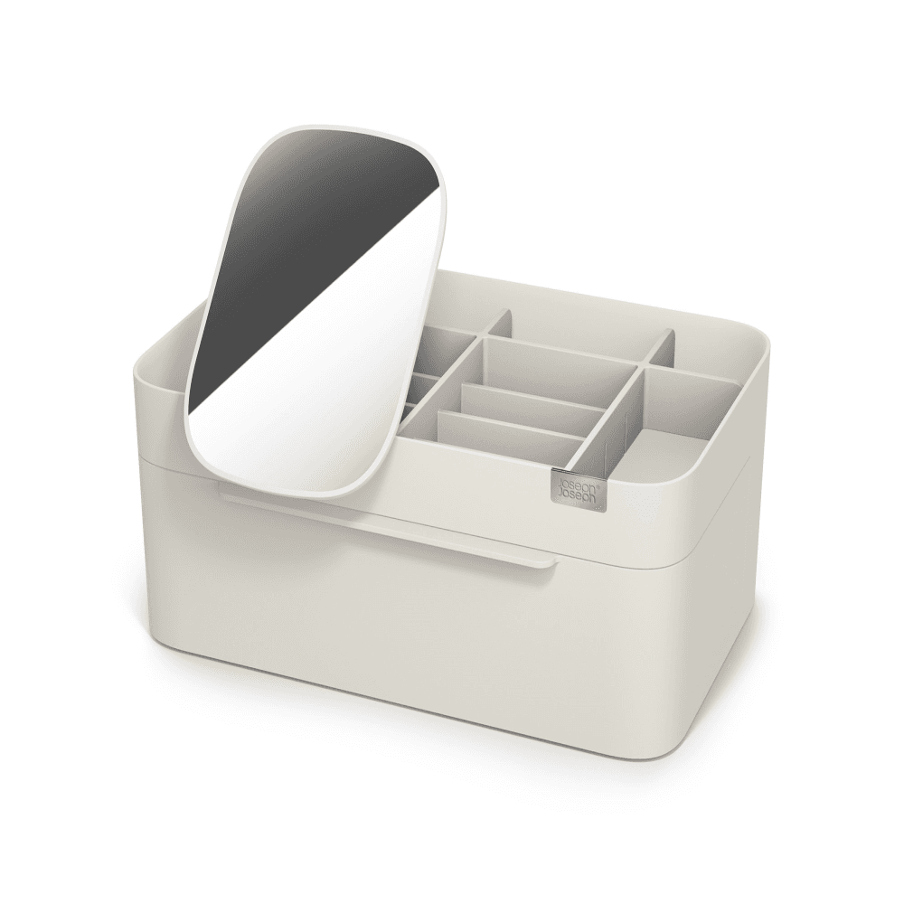 Viva Large cosmetic organiser with removable mirror, Shell