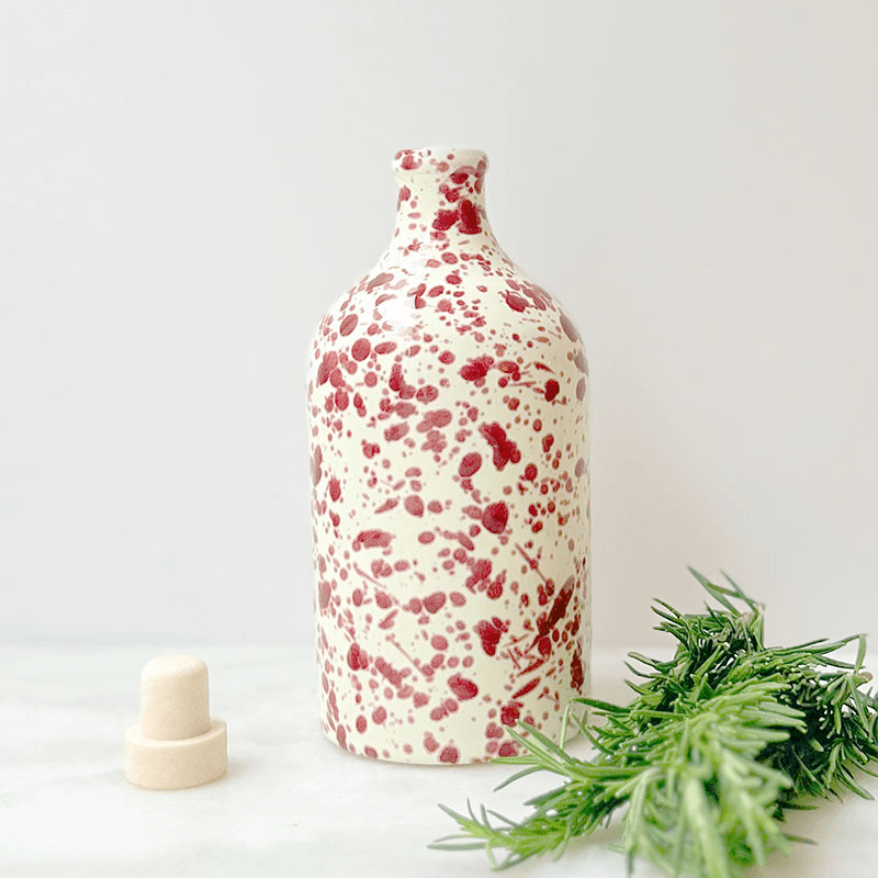 Splatter Ceramic Bottle, 750ml, Cranberry